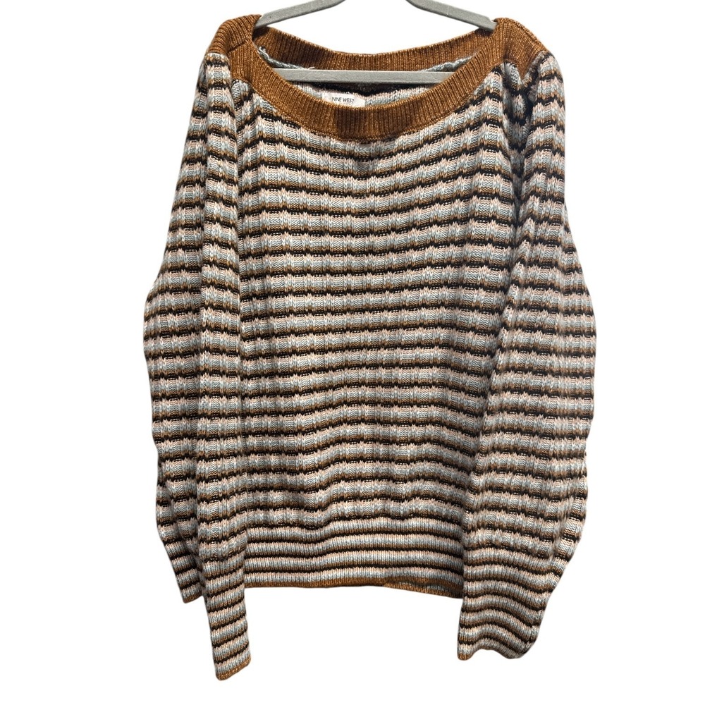 Nine West  Womens Multicolor Knit Pullover‎ Long Sleeve Cropped Sweater XXL NWT